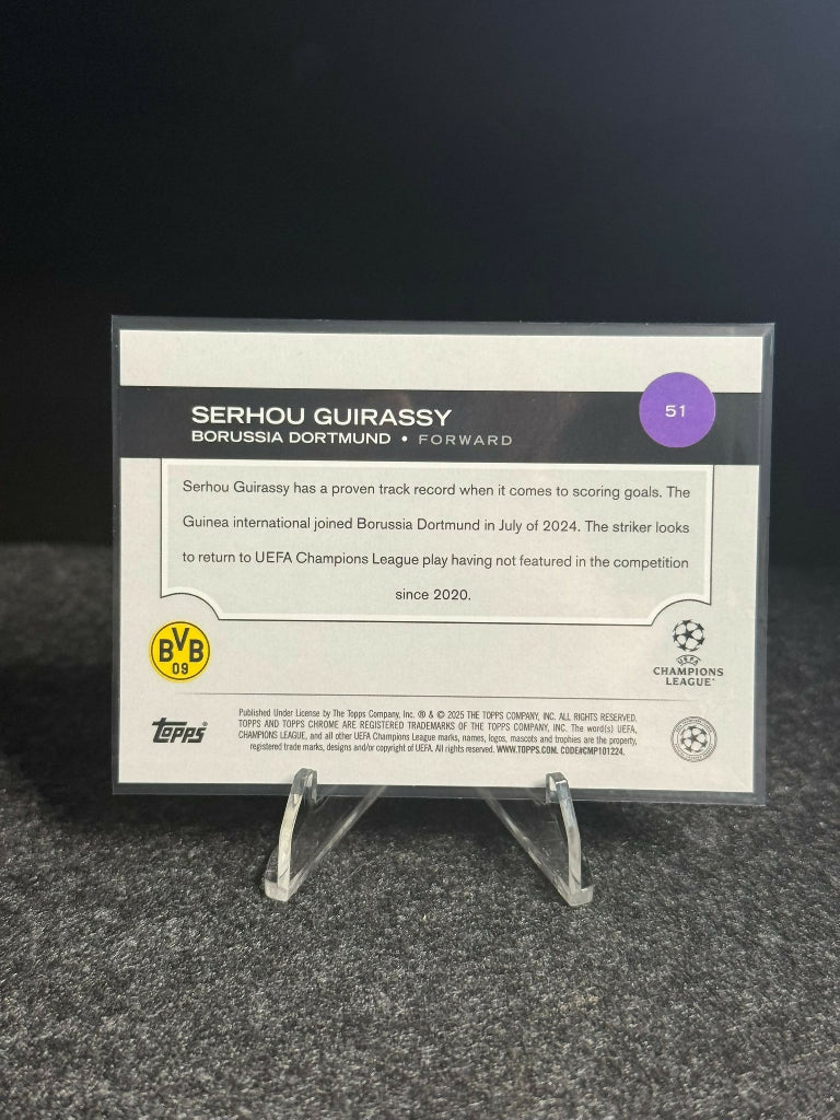 2024/25 Topps Chrome UEFA Club Competitions Serhou Guirassy Gold #18/25 – Borussia Dortmund