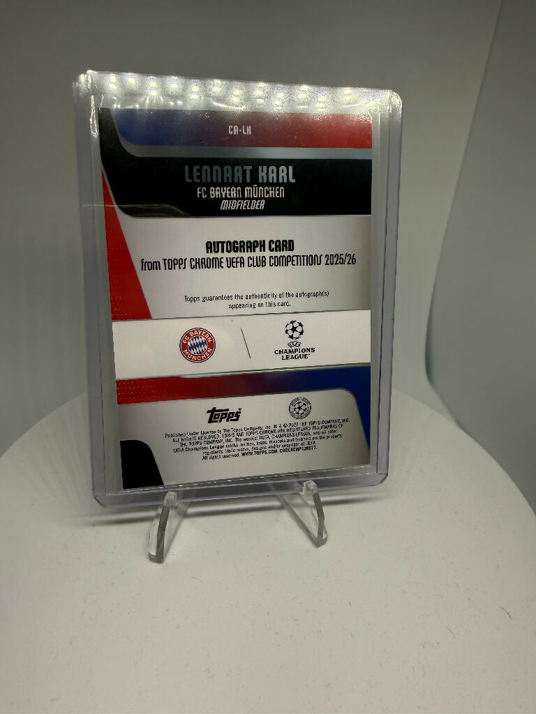 2025/26 Topps Chrome UEFA Lennart Karl Rookie Auto /150 FC Bayern München Champions League