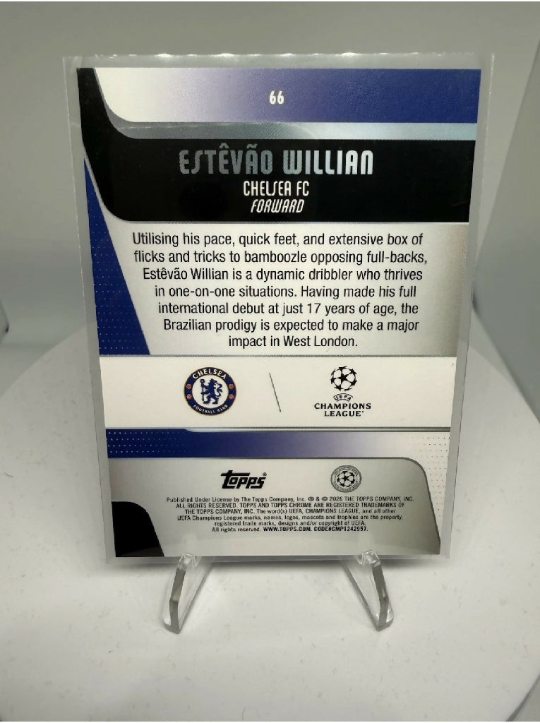 2025-26 Topps Chrome Estevao Willian RC Chelsea Rookie UEFA Champions League