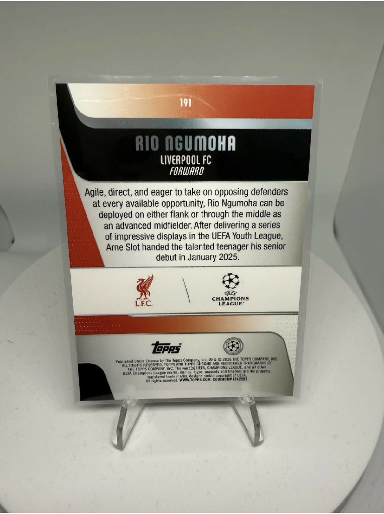2025-26 Topps Chrome Rio Ngumoha RC Rookie Liverpool UEFA