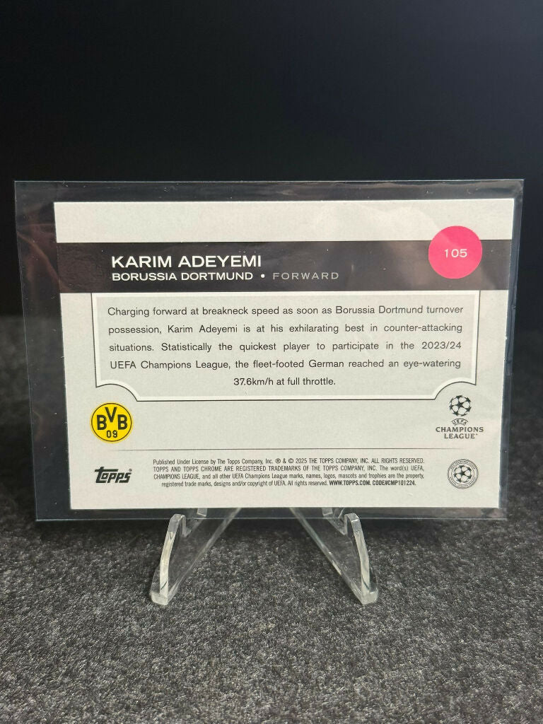 2024/25 Topps Chrome UCC Karim Adeyemi Aqua #109/199 – Borussia Dortmund
