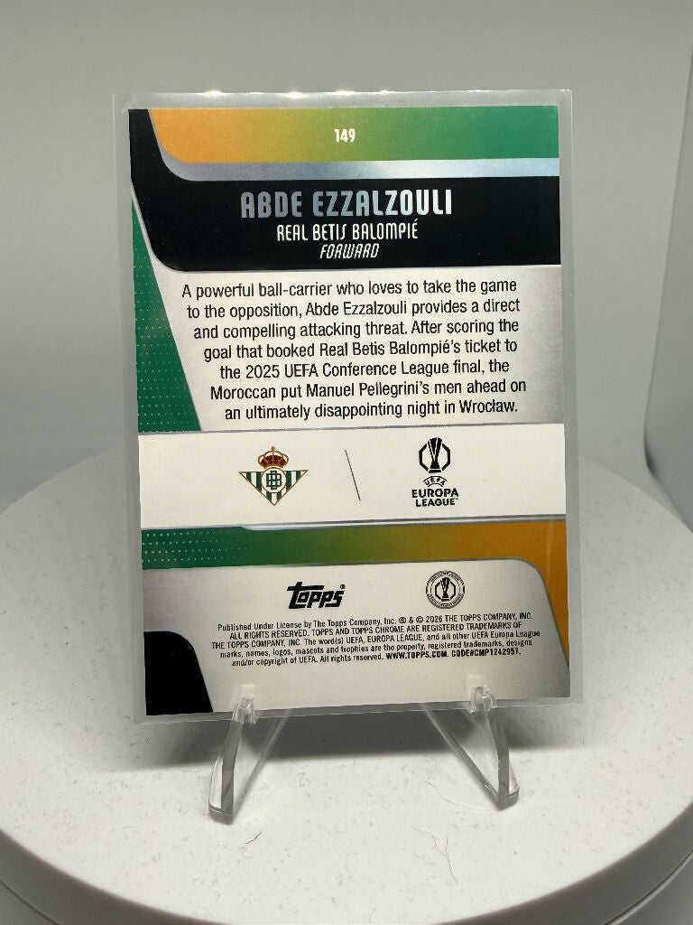2025/26 Topps Chrome Abde Ezzalzouli Negative Refractor Real Betis UEFA Europa League
