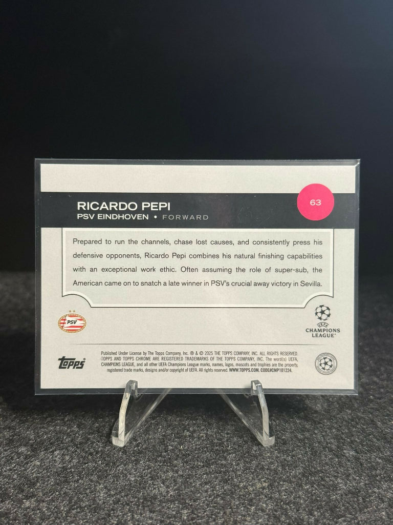 2024/25 Topps Chrome UEFA Club Competitions Ricardo Pepi Gold #22/50 – PSV Eindhoven