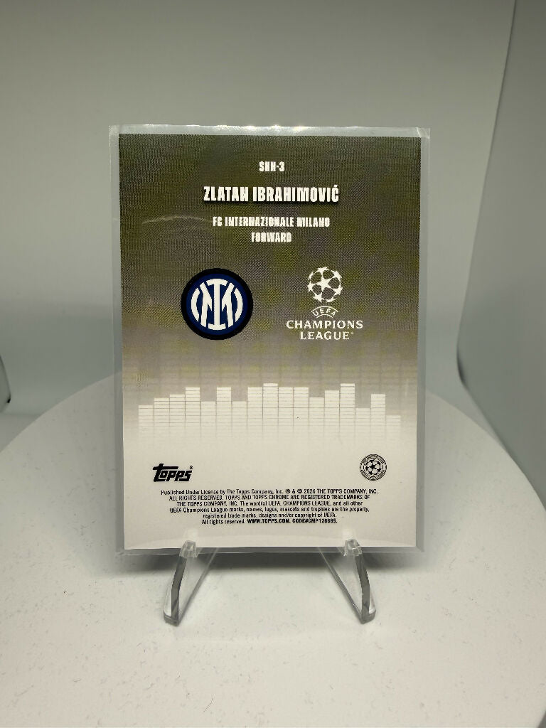 2025/26 Topps Chrome UEFA Zlatan Ibrahimović Silent Hero Blue Refractor /150 Inter Milan