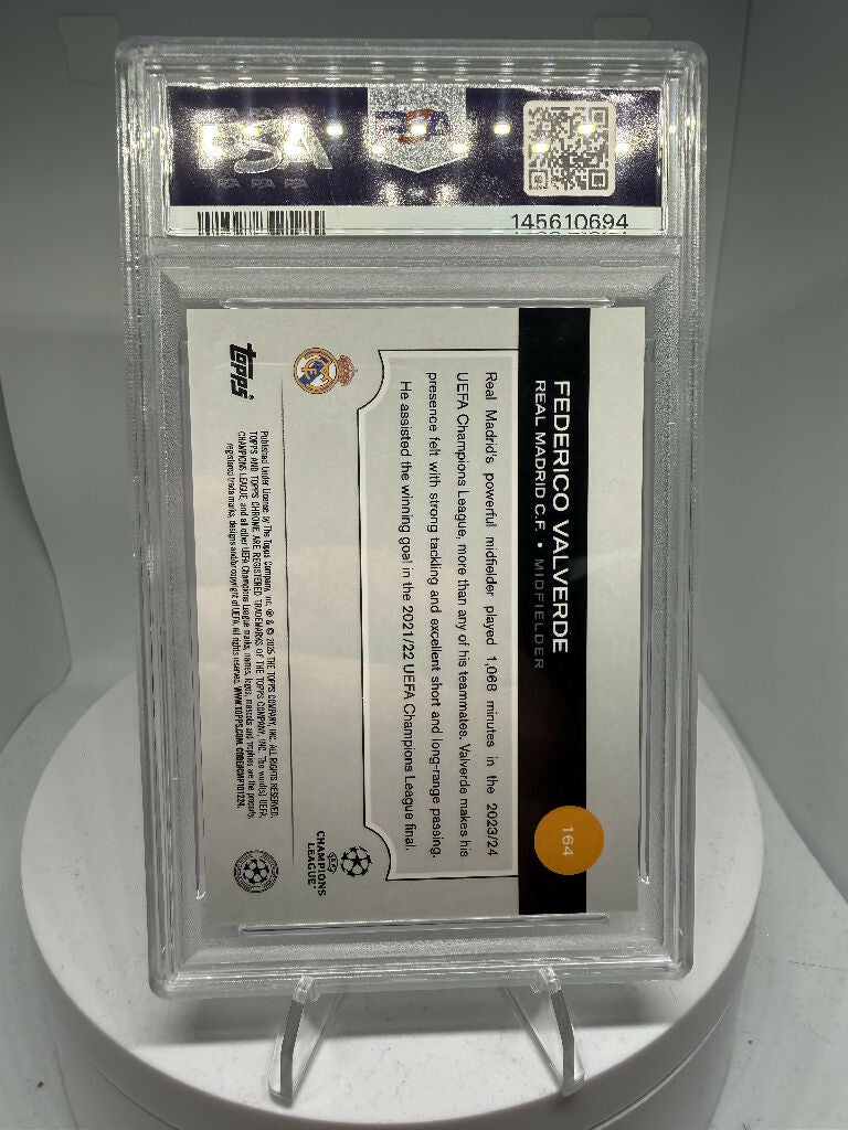 2024-25 Topps Chrome UCC Federico Valverde Orange Lava PSA 10 Real Madrid