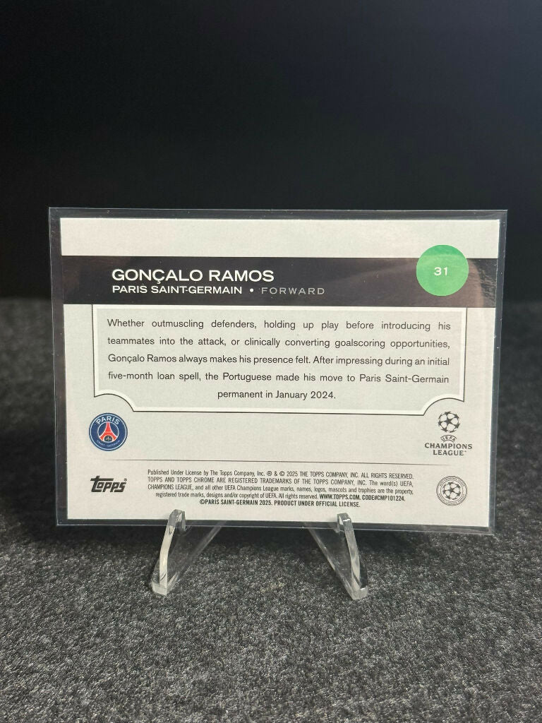 2024/25 Topps Chrome UCC Gonçalo Ramos Pink #118/175 – PSG – Paris Saint-Germain