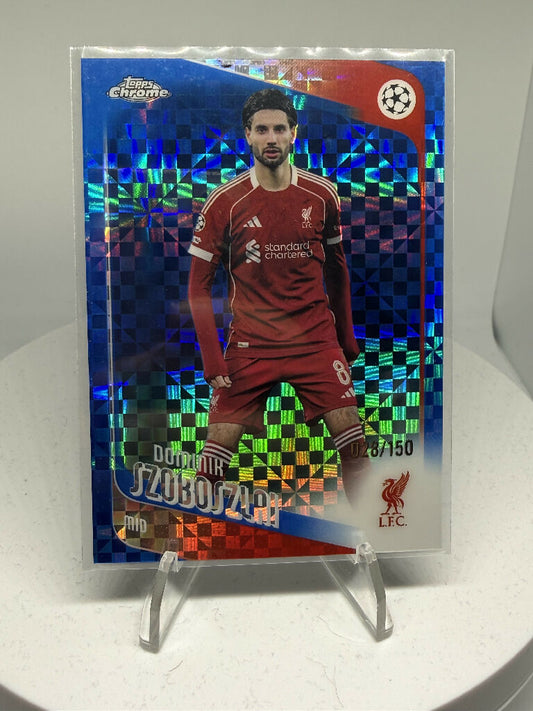 2025/26 Topps Chrome Dominik Szoboszlai Blue X-Fractor /150 Liverpool FC