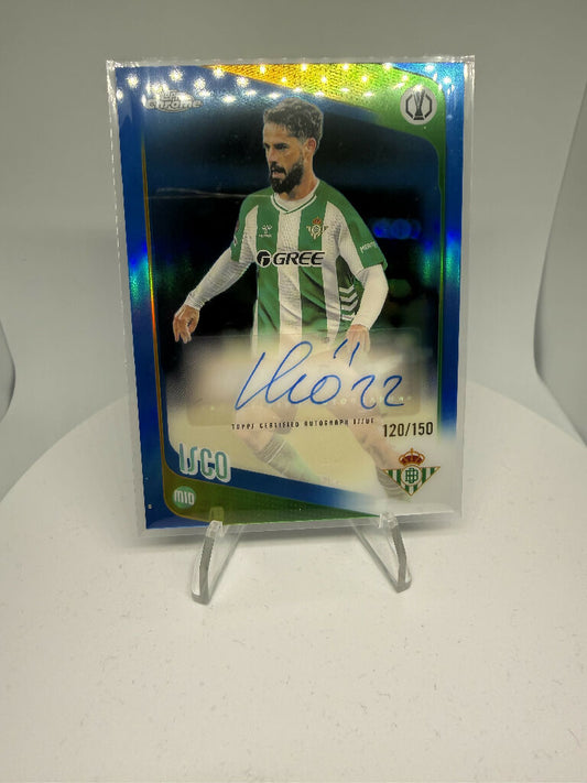 Isco 2025/26 Topps Chrome UEFA Blue Refractor Autograph /150 Real Betis Europa League Football Card