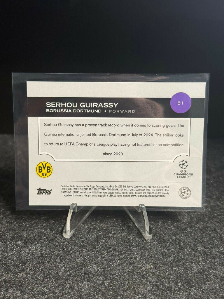 2024/25 Topps Chrome UEFA Club Competitions Serhou Guirassy Gold #41/50 – Borussia Dortmund