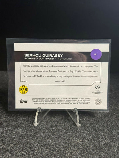 2024/25 Topps Chrome UEFA Club Competitions Serhou Guirassy Gold #41/50 – Borussia Dortmund