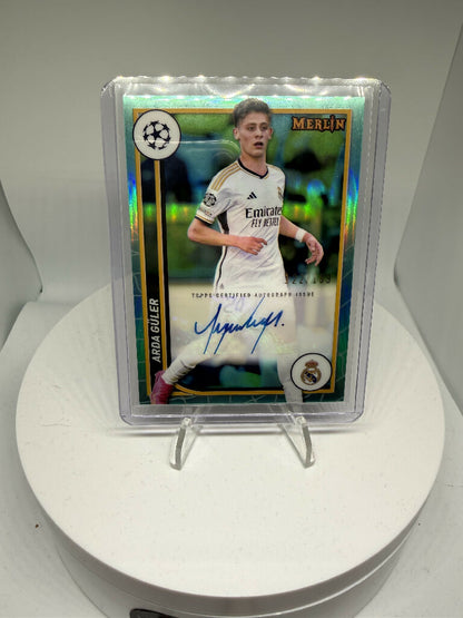 2023/24 Topps Merlin UEFA Arda Güler Aqua Refractor Auto /199 Real Madrid