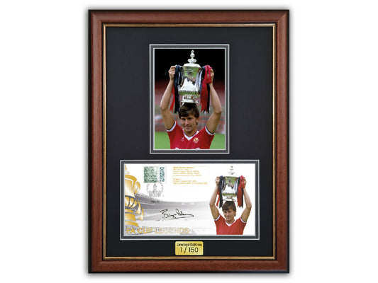 'Kick-off the FA Cup Legends series with this exclusive Bryan Robson autographed commemorative stamps collectable“