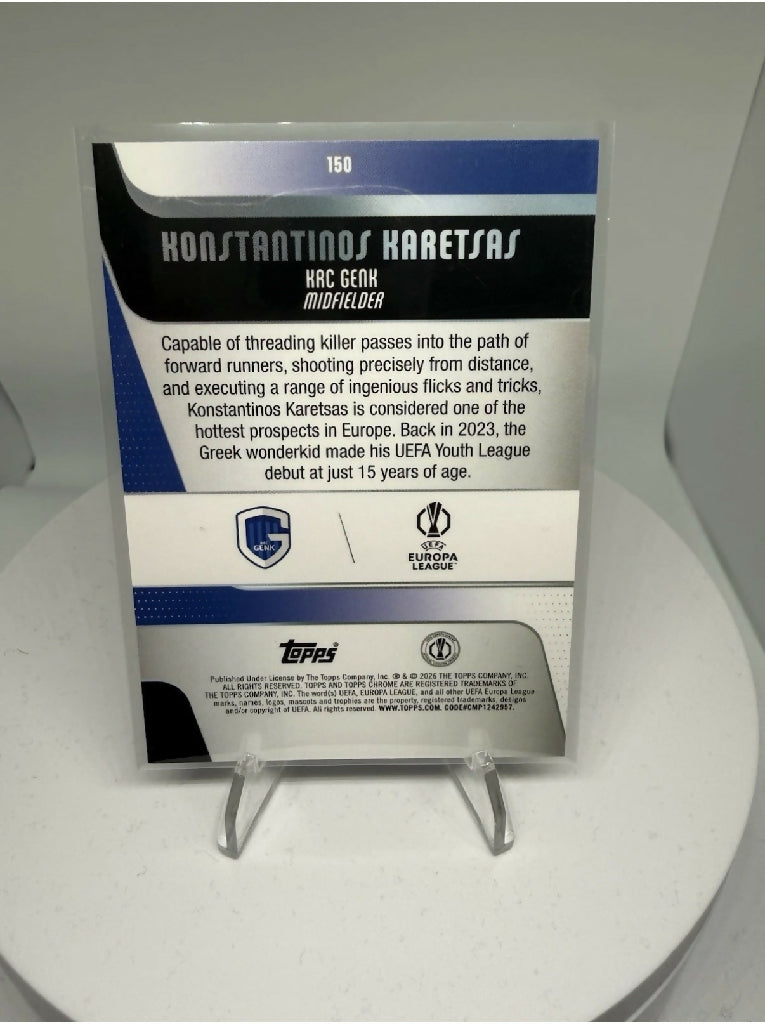 2025-26 Topps Chrome Konstantinos Karetsas RC Rookie KRC Genk Base