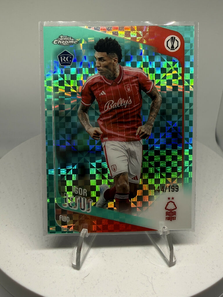 2025/26 Topps Chrome Igor Jesus Aqua Checkerboard Rookie Card /199 Nottingham Forest RC
