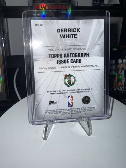 Derrick White Auto /50 2025 Topps Chrome Gold Refractor Autograph Celtics SSP