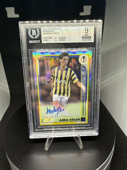 Arda Güler 2022-23 Topps Merlin UEFA Rookie Autograph – BGS 9 / Auto 10