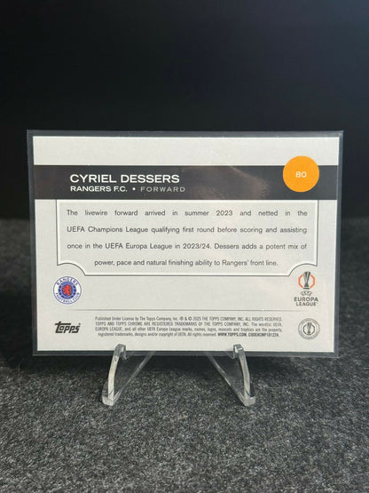 2024/25 Topps Chrome UEFA Club Competitions Cyriel Dessers Blue #083/150 – Rangers FC
