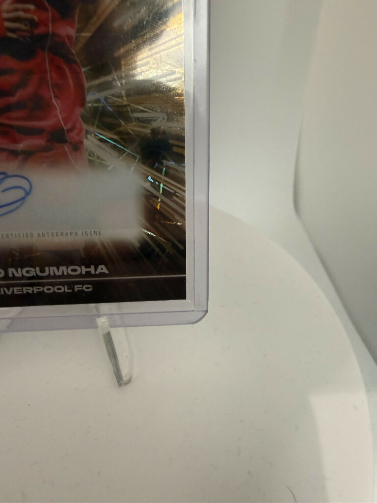 2025/26 Topps Chrome UEFA Rio Ngumoha Black Lazer Auto /50 Liverpool FC Champions League