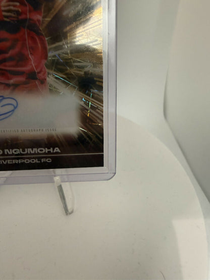 2025/26 Topps Chrome UEFA Rio Ngumoha Black Lazer Auto /50 Liverpool FC Champions League