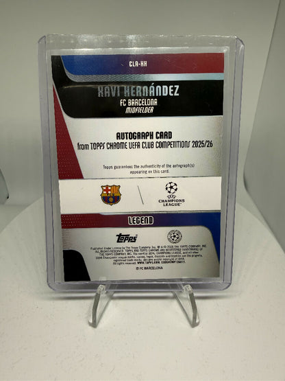 2025/26 Topps Chrome UEFA Xavi Hernández Blue Refractor Auto /150 FC Barcelona Legend