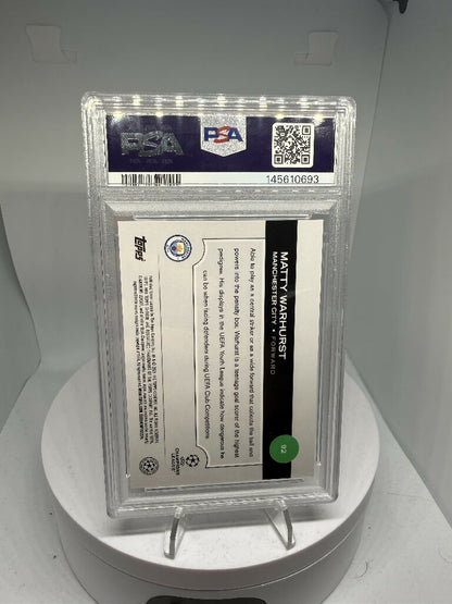 2024-25 Topps Chrome UCC Matty Warhurst Black Prism RC PSA 9 Manchester City