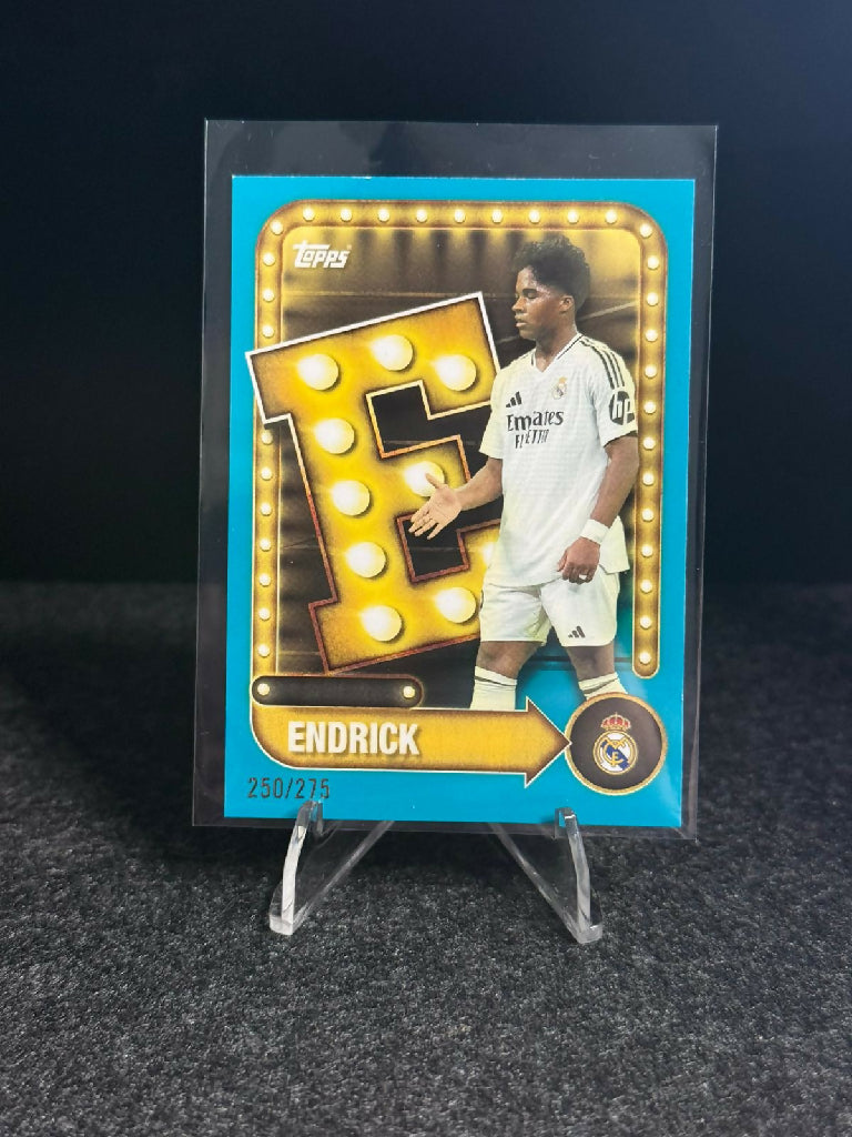 Endrick 2024/25 Topps FC Real Madrid Blue Parallel Rookie Card #250/275 Football Card