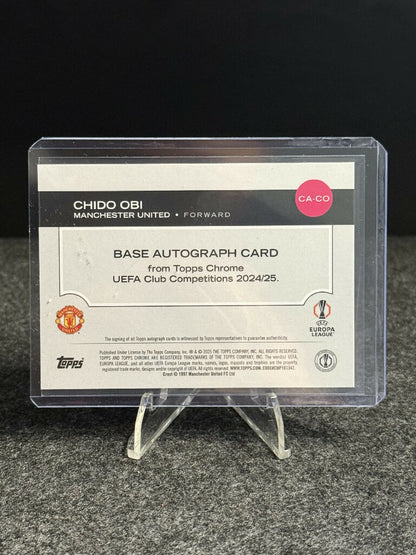 2024/25 Topps Chrome UEFA Chido Obi Auto #001/199 – Manchester United RC