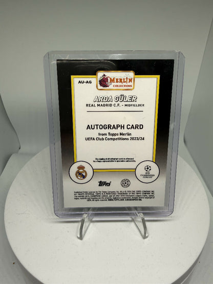 2023/24 Topps Merlin UEFA Arda Güler Aqua Refractor Auto /199 Real Madrid