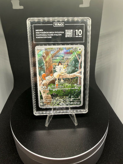 Meowth 106/094 Illustration Rare – Phantasmal Flames – TAG 10 Gem Mint