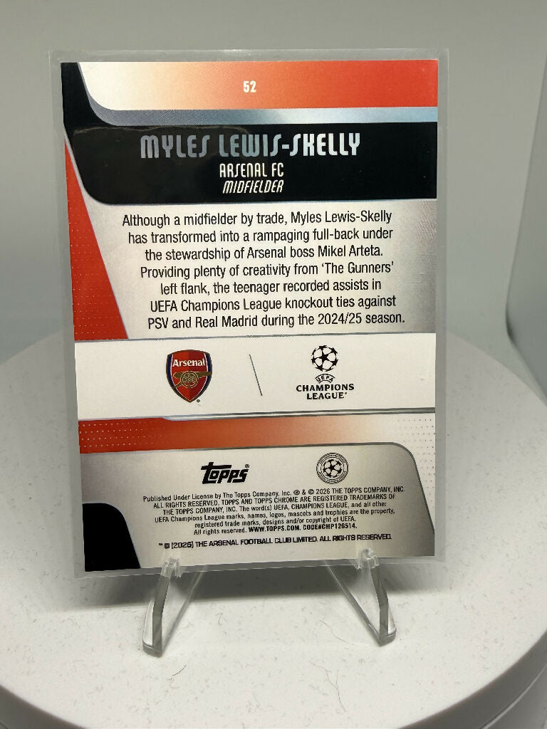 2025/26 Topps Chrome Myles Lewis-Skelly Green Refractor /99 Arsenal FC