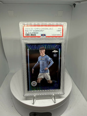 2024-25 Topps Chrome UCC Matty Warhurst Black Prism RC PSA 9 Manchester City