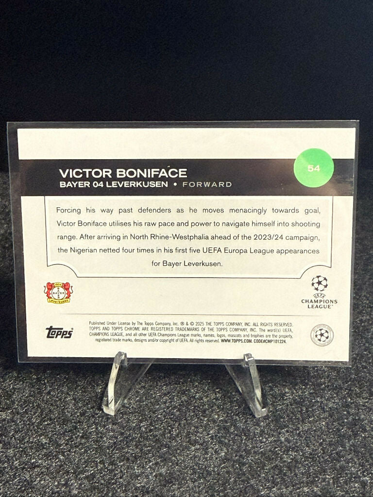 2024/25 Topps Chrome UCC Victor Boniface Pink #172/175 – Bayer Leverkusen
