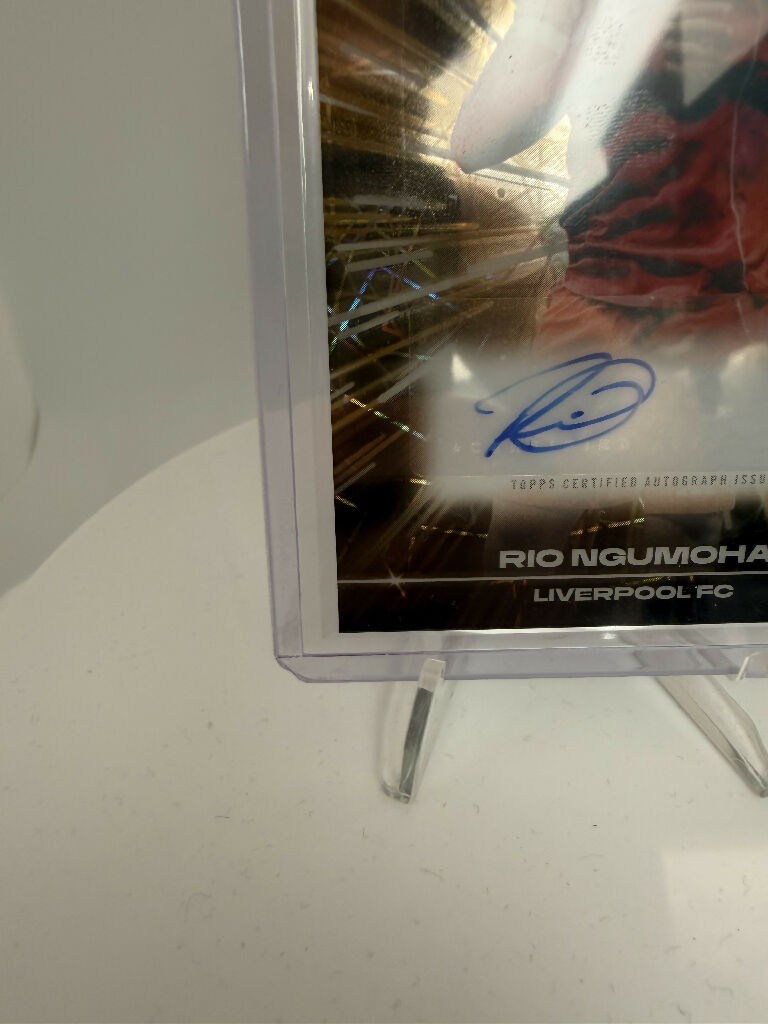 2025/26 Topps Chrome UEFA Rio Ngumoha Black Lazer Auto /50 Liverpool FC Champions League