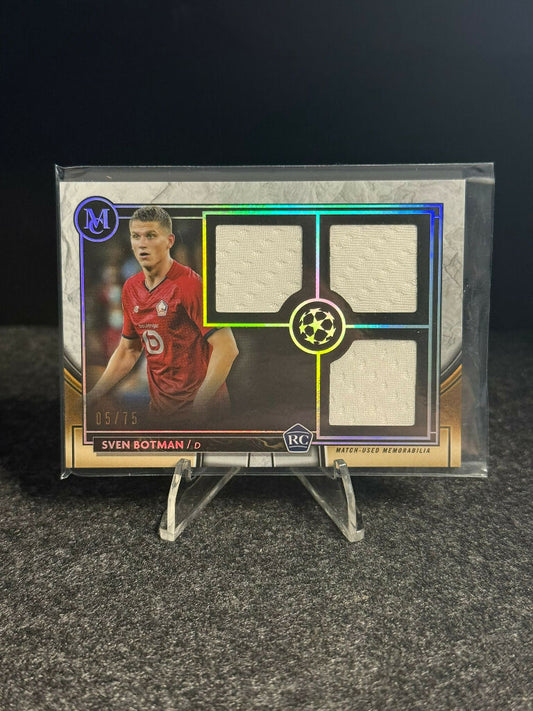 2021/22 Topps UEFA Champions League Museum Sven Botman RC Triple Relic #05/75 – LOSC Lille