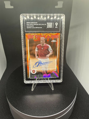 Dennis Bergkamp 2024 Topps Chrome UCC Auto /25 Orange Lava – TAG 9 Mint