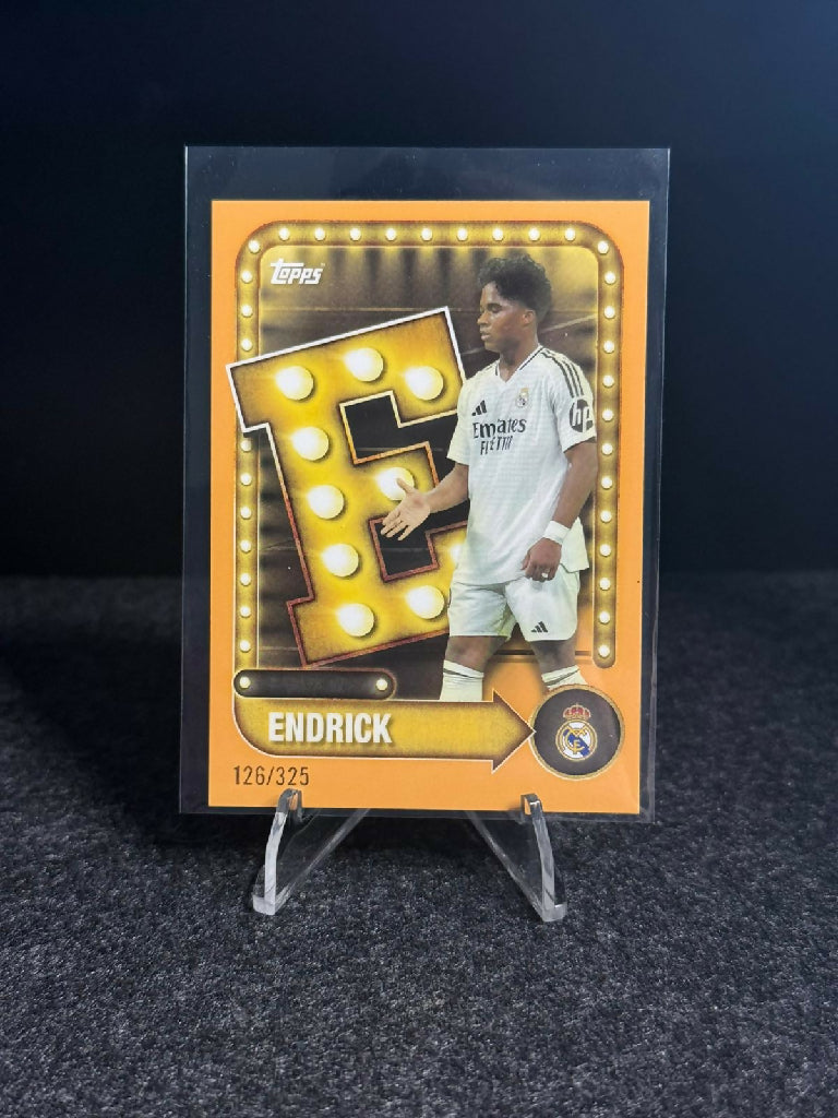 Endrick 2024/25 Topps FC Real Madrid Orange Parallel Rookie #/325 Football Card