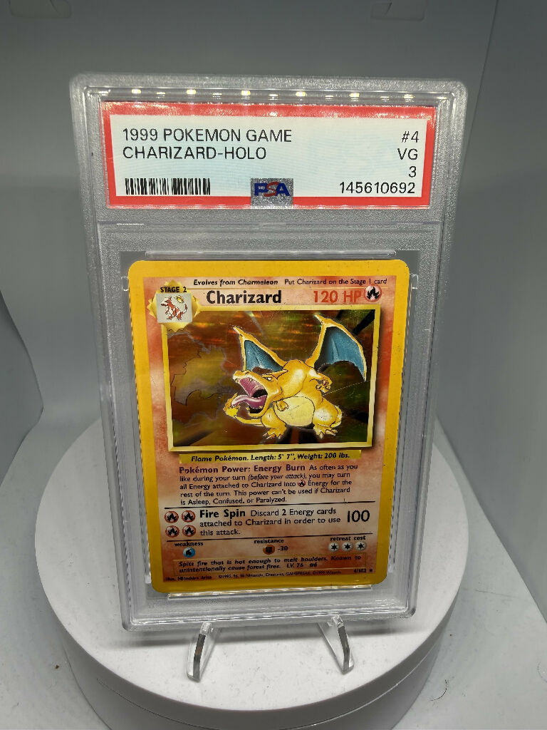 1999 Pokemon Base Set Charizard Holo #4 PSA 3 VG WOTC Vintage Holo Rare