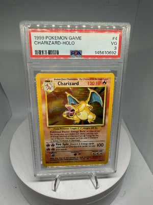 1999 Pokemon Base Set Charizard Holo #4 PSA 3 VG WOTC Vintage Holo Rare
