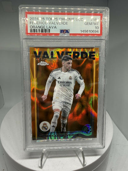 2024-25 Topps Chrome UCC Federico Valverde Orange Lava PSA 10 Real Madrid
