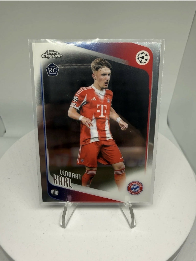 2025-26 Topps Chrome Lennart Karl RC Bayern Munich Rookie UEFA Champions League