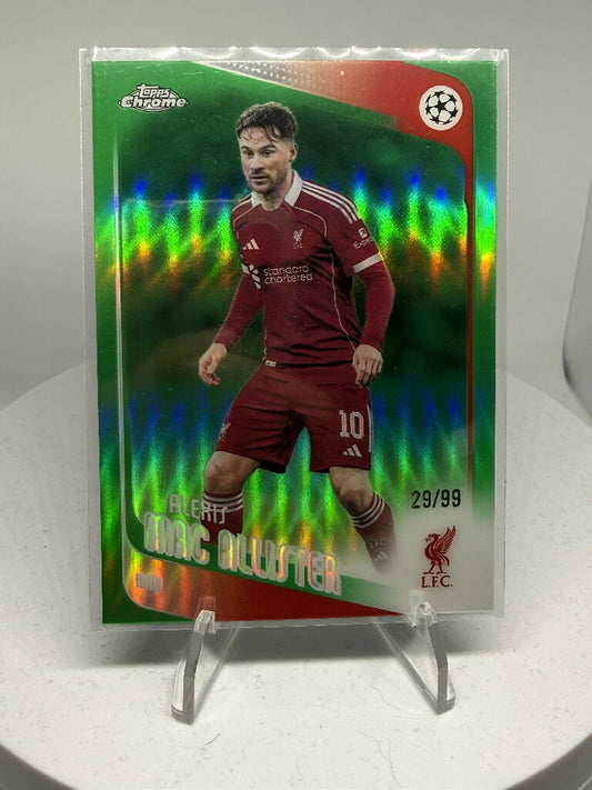 2025/26 Topps Chrome Alexis Mac Allister Green Refractor /99 Liverpool FC
