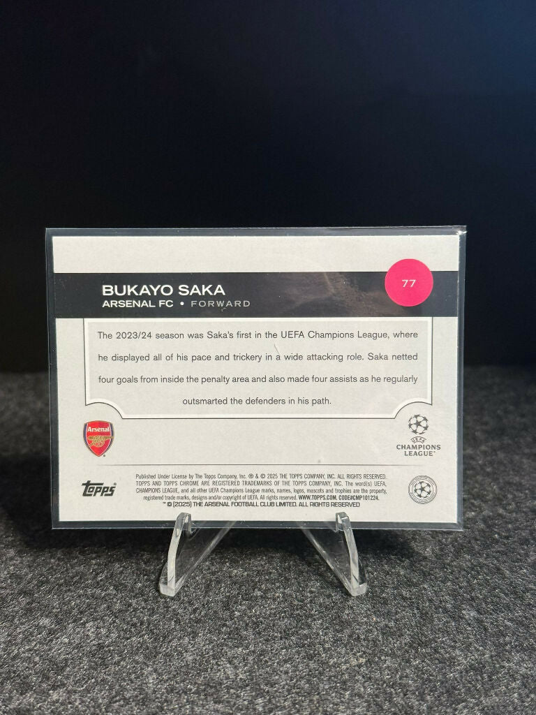 2024/25 Topps Chrome UCC Bukayo Saka Pink #026/175 – Arsenal FC