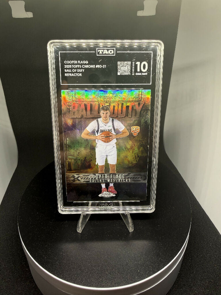 Cooper Flagg 2025 Topps Chrome Ball of Duty Refractor RC – TAG 10 Gem Mint