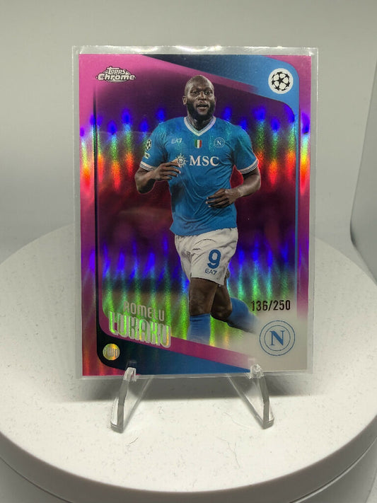 2025/26 Topps Chrome Romelu Lukaku Pink Refractor /250 SSC Napoli #136/250