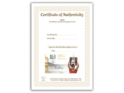 'Kick-off the FA Cup Legends series with this exclusive Bryan Robson autographed commemorative stamps collectable“